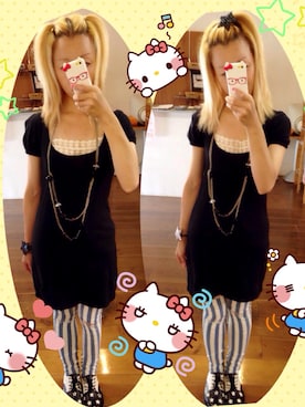 「B.L.U.E（ビーエルユーイー）のアイテム（キャミソール）」を使った、いく☆さん（レディース・153cm）の夏コーディネート