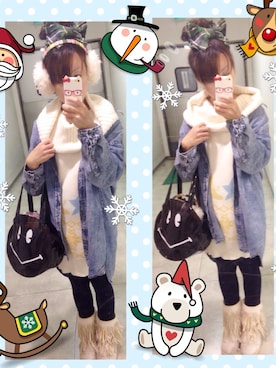 「ニコちゃん」｜「アイテム（ワンピース/ドレス）」を使った、いく☆さん（レディース・153cm）の冬コーディネート