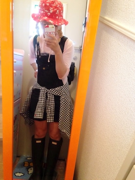 「one way（ワンウェイ）のアイテム（サロペット/オーバーオール）」を使った、いく☆さん（レディース・153cm）の夏コーディネート