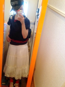 「WC（ダブル シー）のアイテム（キャップ）」を使った、いく☆さん（レディース・153cm）の夏コーディネート