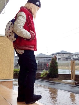 「ブーツイン」｜「アイテム（オールインワン・サロペット）」を使った、いく☆さん（レディース・153cm）の秋コーディネート