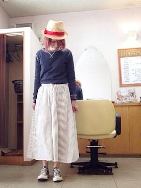 「EGOIST（エゴイスト）のアイテム（帽子）」を使った、いく☆さん（レディース・153cm）の春コーディネート
