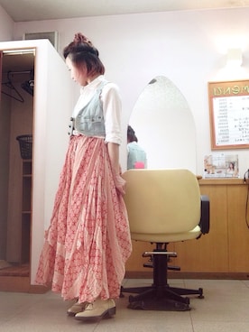 「WC（ダブル シー）のアイテム（ブーツ）」を使った、いく☆さん（レディース・153cm）の春コーディネート