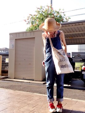 「TODAYFUL（トゥデイフル）のVintageトートバッグ（トートバッグ）」を使った、いく☆さん（レディース・153cm）の夏コーディネート