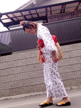 「nina mew（ニーナミュウ）のアイテム（浴衣）」を使った、いく☆さん（レディース・153cm）の夏コーディネート