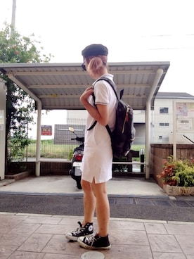 「TODAYFUL（トゥデイフル）のアイテム（シャツワンピース）」を使った、いく☆さん（レディース・153cm）の夏コーディネート