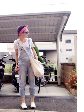 「rosebullet（ローズブリット）のアイテム（オールインワン・サロペット）」を使った、いく☆さん（レディース・153cm）の夏コーディネート