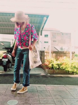 「TODAYFUL（トゥデイフル）のVintageトートバッグ（トートバッグ）」を使った、いく☆さん（レディース・153cm）の秋コーディネート