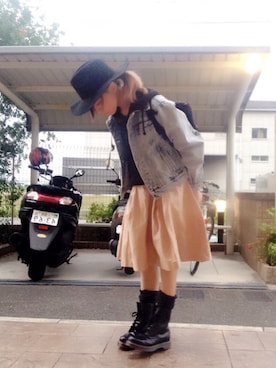 「FIG&VIPER（フィグアンドバイパー）のアイテム（帽子）」を使った、いく☆さん（レディース・153cm）の秋コーディネート