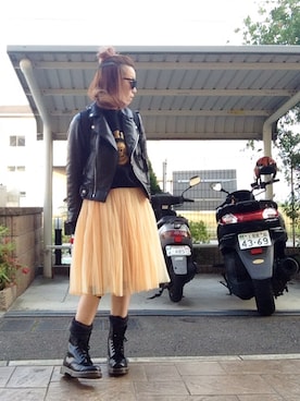 「WC（ダブル シー）のアイテム（ソックス/靴下）」を使った、いく☆さん（レディース・153cm）の秋コーディネート