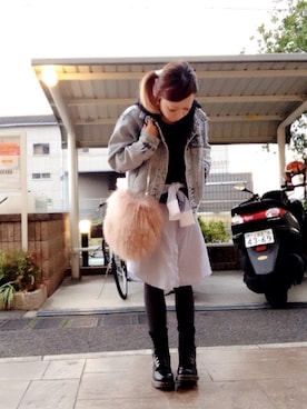 「WC（ダブル シー）のアイテム（ソックス/靴下）」を使った、いく☆さん（レディース・153cm）の秋コーディネート