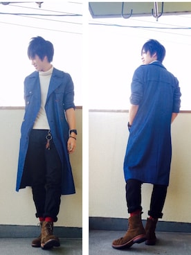 「リング」｜「アイテム（トレンチコート）」を使った、マナトさん（メンズ・173cm）の冬コーディネート