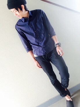 「しまむら（シマムラ）のアイテム（その他シューズ）」を使った、マナトさん（メンズ・173cm）の春コーディネート