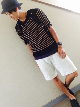 「しまむら（シマムラ）のアイテム（その他シューズ）」を使った、マナトさん（メンズ・173cm）の夏コーディネート
