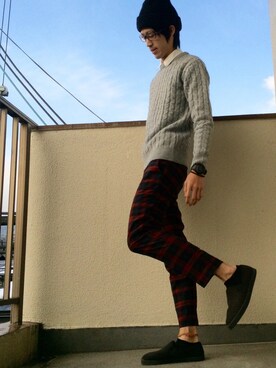 「しまむら（シマムラ）のアイテム（その他シューズ）」を使った、マナトさん（メンズ・173cm）の冬コーディネート