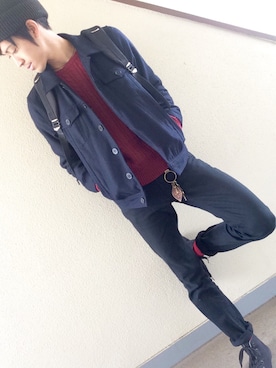 「アイテム（その他アウター）」を使った、マナトさん（メンズ・173cm・20代）の秋コーディネート