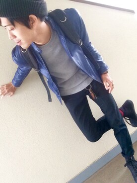 「アイテム（その他アウター）」を使った、マナトさん（メンズ・173cm・20代）の秋コーディネート