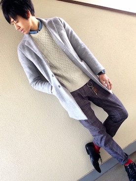 「glory crew（グローリークルー）のアイテム（その他パンツ）」を使った、マナトさん（メンズ・173cm）の冬コーディネート