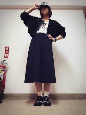 「Yohji Yamamoto（ヨウジヤマモト）のアイテム（ブルゾン）」を使った、yuiさん（レディース・158cm）の夏コーディネート