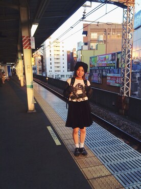 「tricot COMME des GARCONS（トリココムデギャルソン）のアイテム（帽子）」を使った、yuiさん（レディース・158cm）の秋コーディネート