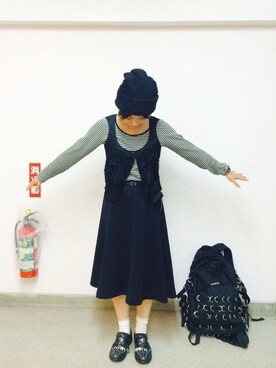 「tricot COMME des GARCONS（トリココムデギャルソン）のアイテム（帽子）」を使った、yuiさん（レディース・158cm）の秋コーディネート