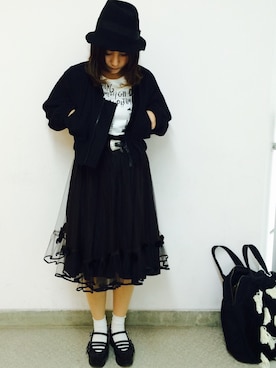 「Yohji Yamamoto（ヨウジヤマモト）のアイテム（ブルゾン）」を使った、yuiさん（レディース・158cm）の春コーディネート