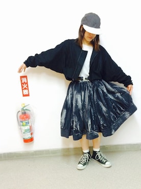 「Yohji Yamamoto（ヨウジヤマモト）のアイテム（ブルゾン）」を使った、yuiさん（レディース・158cm）の春コーディネート