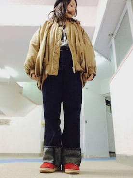 「UNDERCOVER（アンダーカバー）のアイテム（その他アウター）」を使った、yuiさん（レディース・158cm）の冬コーディネート