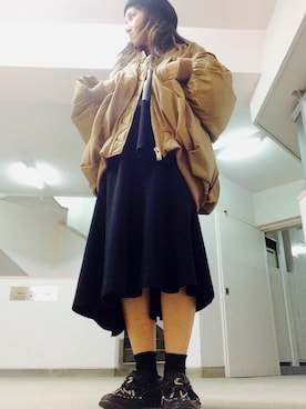 「UNDERCOVER（アンダーカバー）のアイテム（その他アウター）」を使った、yuiさん（レディース・158cm）の秋コーディネート