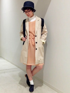 「ボンディング」｜「アイテム（ワンピース/ドレス）」を使った、ikka HEAD OFFICE Women'sさん（レディース・158cm）の春コーディネート