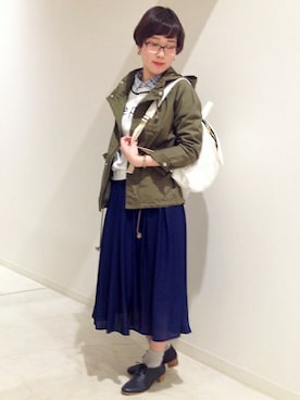 「マリン」｜「アイテム（マウンテンパーカー）」を使った、ikka HEAD OFFICE Women'sさん（レディース・158cm）の春コーディネート