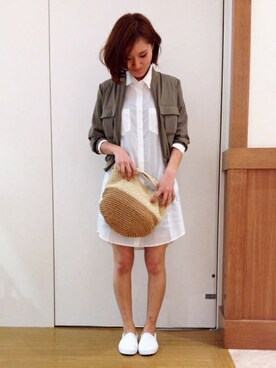 「ペタンコ靴」｜「アイテム（ブルゾン）」を使った、ikka HEAD OFFICE Women'sさん（レディース・158cm）の春コーディネート