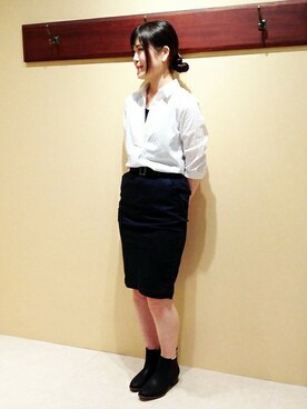 ikka STORE Women's STAFFさんの「ベルト付きタイトスカート」を使ったコーディネート