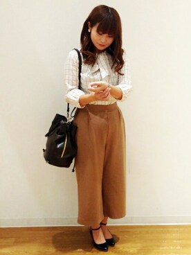 「ボウタイ」｜ikka HEAD OFFICE Women'sさん（レディース・158cm）の秋コーディネート