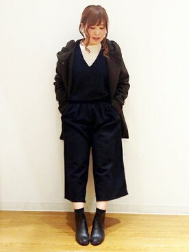 「VENCEEXCHANGE（ヴァンスエクスチェンジ）のアイテム（つなぎ/オールインワン）」を使った、ikka HEAD OFFICE Women'sさん（レディース・158cm）の秋コーディネート