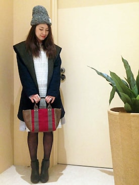 「レース」｜「アイテム（ポンチョ）」を使った、ikka HEAD OFFICE Women'sさん（レディース・158cm）の冬コーディネート