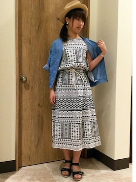 「リゾートスタイル」｜「アイテム（ブルゾン）」を使った、ikka HEAD OFFICE Women'sさん（レディース・158cm）の春コーディネート
