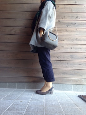 「GOUT COMMUN（グーコミューン）のアイテム（ショルダーバッグ）」を使った、きえさん（レディース・148cm）の秋コーディネート