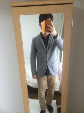 「GLOBAL WORK（グローバルワーク）のアイテム（その他アウター）」を使った、Takahiroさん（メンズ・170cm）の春コーディネート
