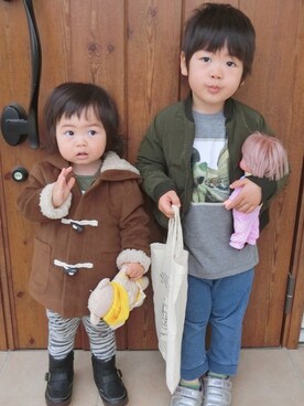 「SM2（エスエムツー）のアイテム（ジャケット/アウター）」を使った、Rikkun♡29さん（キッズ・90cm）の冬コーディネート