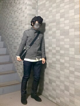 「MICHEL KLEIN HOMME   （ミッシェルクランオム）のアイテム（ブルゾン）」を使った、PETRUCCIさん（メンズ・160cm）の秋コーディネート