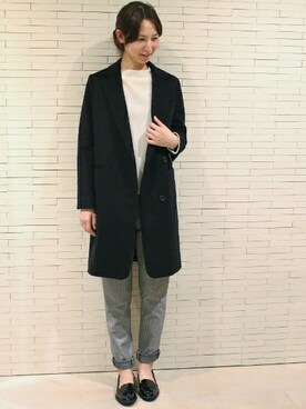 「Spick & Span（スピックアンドスパン）のアイテム（チェスターコート）」を使った、hoshiさん（レディース・165cm）の秋コーディネート