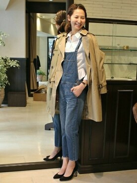 「Spick & Span（スピックアンドスパン）のアイテム（オールインワン・サロペット）」を使った、hoshiさん（レディース・165cm）の冬コーディネート