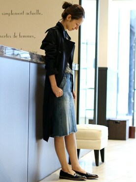 「Spick & Span（スピックアンドスパン）のアイテム（トレンチコート）」を使った、hoshiさん（レディース・166cm）の夏コーディネート