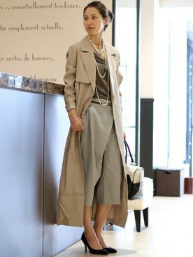 「Spick & Span（スピックアンドスパン）のアイテム（トレンチコート）」を使った、hoshiさん（レディース・166cm）の夏コーディネート