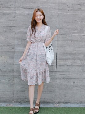 「withipun（ウィズイプン）のアイテム（ワンピース/ドレス）」を使った、WithipunJpさん（レディース・165cm）の春コーディネート