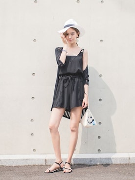 「withipun（ウィズイプン）のアイテム」を使った、WithipunJpさん（レディース・165cm）の夏コーディネート