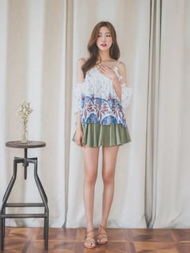 「withipun（ウィズイプン）のアイテム」を使った、WithipunJpさん（レディース・165cm）の夏コーディネート