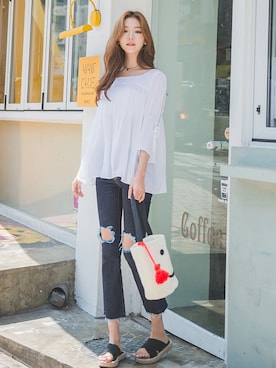 「withipun（ウィズイプン）のアイテム（バッグ）」を使った、WithipunJpさん（レディース・165cm）の夏コーディネート