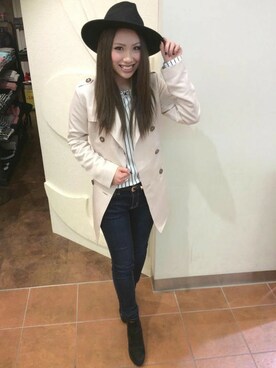 「JK」｜「アイテム（トレンチコート）」を使った、uriさん（レディース・158cm）の春コーディネート